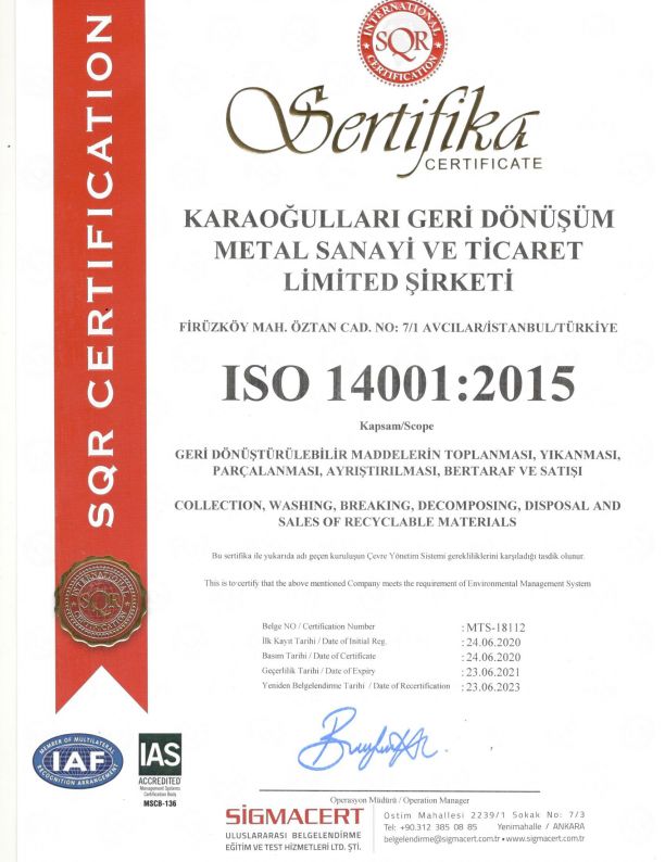 İSO 14001:2015